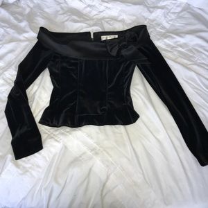Off the shoulder velvet blouse JEANNE ALEXANDER